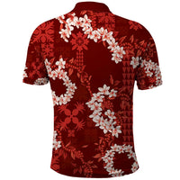 Mokihana Maile and Ilima Leis Polo Shirt Ulaʻula Hawaiian Tapa Quilt Pattern - Polynesian Pride