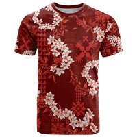 Mokihana Maile and Ilima Leis T Shirt Ulaʻula Hawaiian Tapa Quilt Pattern - Polynesian Pride