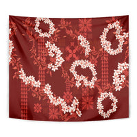 Mokihana Maile and Ilima Leis Tapestry Ulaʻula Hawaiian Tapa Quilt Pattern - Polynesian Pride