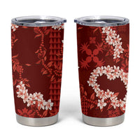 Mokihana Maile and Ilima Leis Tumbler Cup Ulaʻula Hawaiian Tapa Quilt Pattern - Polynesian Pride