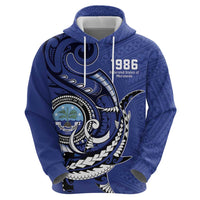 Personalized FSM 1986 Independence Day Zip Hoodie Polynesian Shark Tattoo Style LT9 - Polynesian Pride
