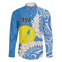 Personalized Palau 1994 Belau Rekid Family Matching Mermaid Dress and Hawaiian Shirt Polynesian Plumeria Style