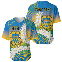 Personalised Tuvalu 1978 Independence Day Baseball Jersey Polynesian Plumeria Style