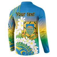 Personalised Tuvalu 1978 Independence Day Button Sweatshirt Polynesian Plumeria Style