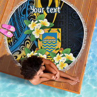 Personalised Tuvalu Beautiful Plumeria Flower Beach Blanket
