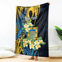 Personalised Tuvalu Beautiful Plumeria Flower Blanket