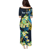 Personalised Tuvalu Beautiful Plumeria Flower Family Matching Puletasi and Hawaiian Shirt