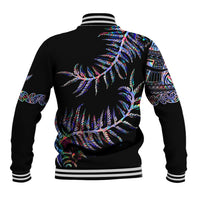 New Zealand Baseball Jacket Aotearoa Silver Fern Mixed Papua Shell Purple Vibe LT9 - Polynesian Pride