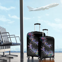 New Zealand Luggage Cover Aotearoa Silver Fern Mixed Papua Shell Purple Vibe LT9 - Polynesian Pride