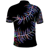 New Zealand Polo Shirt Aotearoa Silver Fern Mixed Papua Shell Purple Vibe LT9 - Polynesian Pride