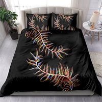 New Zealand Bedding Set Aotearoa Silver Fern Mixed Papua Shell Red Vibe LT9 - Polynesian Pride