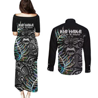 New Zealand Rugby Couples Matching Puletasi Dress and Long Sleeve Button Shirt NZ Black Fern Champions History With Papua Shell LT9 - Polynesian Pride