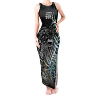 Custom New Zealand Rugby Tank Maxi Dress NZ Black Fern Champions History With Papua Shell LT9 Women Black - Polynesian Pride