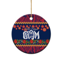 Personalised Guam Christmas Ceramic Ornament Felis Pusgua Santa Beach Polynesian Pattern LT9 - Polynesian Pride