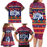 Personalised Guam Christmas Family Matching Long Sleeve Bodycon Dress and Hawaiian Shirt Felis Pusgua Santa Beach Polynesian Pattern LT9 - Polynesian Pride