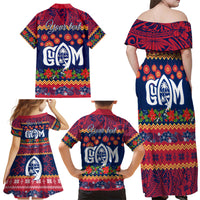 Personalised Guam Christmas Family Matching Off Shoulder Maxi Dress and Hawaiian Shirt Felis Pusgua Santa Beach Polynesian Pattern LT9 - Polynesian Pride
