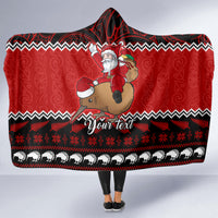 Personalised New Zealand Christmas Hooded Blanket Kiwi Santa Claus Maori Meri Kirihimete LT9 - Polynesian Pride