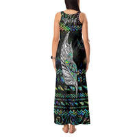 Personalised New Zealand Christmas Tank Maxi Dress Maori Fern Manaia Meri Kirihimete with Papaua Shell LT9 - Polynesian Pride