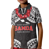 Samoa Black Saturday Kid Polo Shirt Samoa mo Samoa with Black Ula Fala