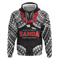 Samoa Black Saturday Zip Hoodie Samoa mo Samoa with Black Ula Fala