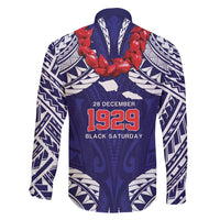 Samoa Black Saturday Family Matching Short Sleeve Bodycon Dress and Hawaiian Shirt Samoa mo Samoa with Blue Ula Fala