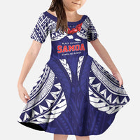 Samoa Black Saturday Family Matching Tank Maxi Dress and Hawaiian Shirt Samoa mo Samoa with Blue Ula Fala