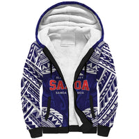Samoa Black Saturday Sherpa Hoodie Samoa mo Samoa with Blue Ula Fala