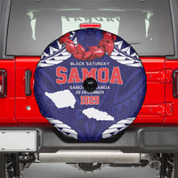 Samoa Black Saturday Spare Tire Cover Samoa mo Samoa with Blue Ula Fala