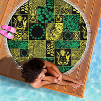Cook Islands Mere Kiritimiti Beach Blanket Pacific Patchwork Xmas Vibes - Polynesian Pride