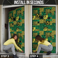 Cook Islands Mere Kiritimiti Door Cover Pacific Patchwork Xmas Vibes - Polynesian Pride