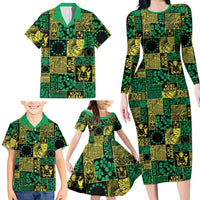 Cook Islands Mere Kiritimiti Family Matching Long Sleeve Bodycon Dress and Hawaiian Shirt Pacific Patchwork Xmas Vibes LT9 - Polynesian Pride