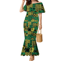 Cook Islands Mere Kiritimiti Family Matching Mermaid Dress and Hawaiian Shirt Pacific Patchwork Xmas Vibes - Polynesian Pride