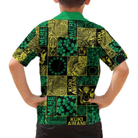 Cook Islands Mere Kiritimiti Family Matching Off The Shoulder Long Sleeve Dress and Hawaiian Shirt Pacific Patchwork Xmas Vibes LT9 - Polynesian Pride