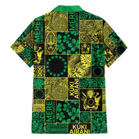 Cook Islands Mere Kiritimiti Family Matching Off The Shoulder Long Sleeve Dress and Hawaiian Shirt Pacific Patchwork Xmas Vibes LT9 - Polynesian Pride