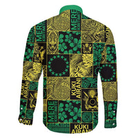 Cook Islands Mere Kiritimiti Family Matching Off Shoulder Short Dress and Hawaiian Shirt Pacific Patchwork Xmas Vibes - Polynesian Pride