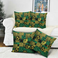 Cook Islands Mere Kiritimiti Pillow Cover Pacific Patchwork Xmas Vibes - Polynesian Pride