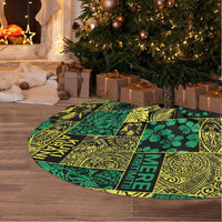 Cook Islands Mere Kiritimiti Tree Skirt Pacific Patchwork Xmas Vibes - Polynesian Pride
