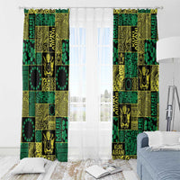 Cook Islands Mere Kiritimiti Window Curtain Pacific Patchwork Xmas Vibes - Polynesian Pride