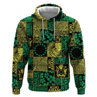 Cook Islands Mere Kiritimiti Zip Hoodie Pacific Patchwork Xmas Vibes - Polynesian Pride