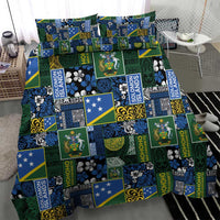 Solomon Islands Meri Kirihimete Bedding Set Pacific Patchwork Xmas Vibes - Polynesian Pride