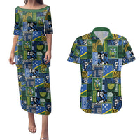 Solomon Islands Meri Kirihimete Couples Matching Puletasi and Hawaiian Shirt Pacific Patchwork Xmas Vibes - Polynesian Pride