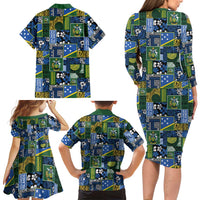 Solomon Islands Meri Kirihimete Family Matching Long Sleeve Bodycon Dress and Hawaiian Shirt Pacific Patchwork Xmas Vibes LT9 - Polynesian Pride