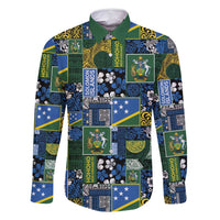 Solomon Islands Meri Kirihimete Family Matching Long Sleeve Bodycon Dress and Hawaiian Shirt Pacific Patchwork Xmas Vibes - Polynesian Pride