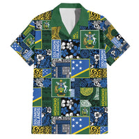 Solomon Islands Meri Kirihimete Family Matching Off Shoulder Maxi Dress and Hawaiian Shirt Pacific Patchwork Xmas Vibes - Polynesian Pride