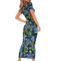 Solomon Islands Meri Kirihimete Family Matching Short Sleeve Bodycon Dress and Hawaiian Shirt Pacific Patchwork Xmas Vibes LT9 - Polynesian Pride