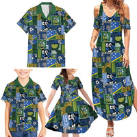 Solomon Islands Meri Kirihimete Family Matching Summer Maxi Dress and Hawaiian Shirt Pacific Patchwork Xmas Vibes - Polynesian Pride