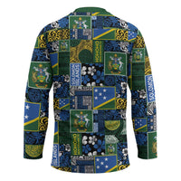Solomon Islands Meri Kirihimete Hockey Jersey Pacific Patchwork Xmas Vibes - Polynesian Pride