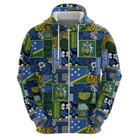 Solomon Islands Meri Kirihimete Hoodie Pacific Patchwork Xmas Vibes - Polynesian Pride
