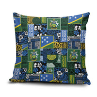 Solomon Islands Meri Kirihimete Pillow Cover Pacific Patchwork Xmas Vibes - Polynesian Pride