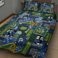 Solomon Islands Meri Kirihimete Quilt Bed Set Pacific Patchwork Xmas Vibes - Polynesian Pride